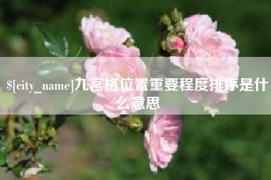 牡丹江九宫格位置重要程度排序是什么意思