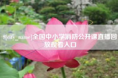 牡丹江全国中小学消防公开课直播回放观看入口