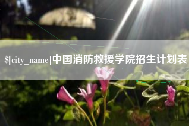 牡丹江中国消防救援学院招生计划表